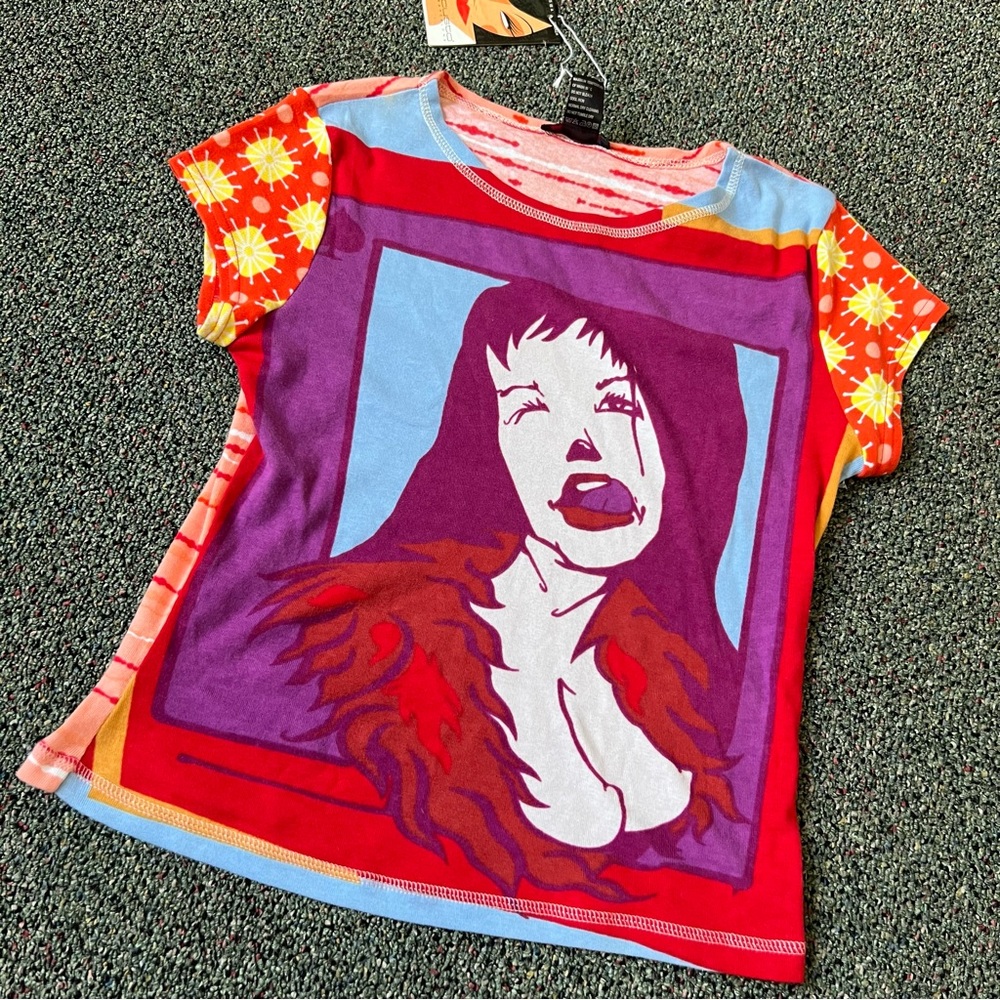 CUSTO BARCELONA Y2K Vintage Bright Funky Colorful Pop Art Short Sleeve T-Shirt M - Picture 4 of 15